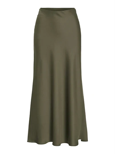 Vila - VIEllette HW Midi Nederdel - Dusty Olive
